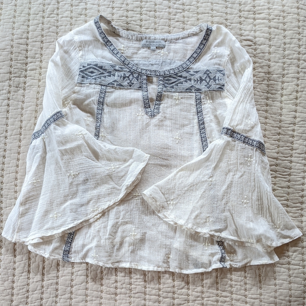 White peasant top